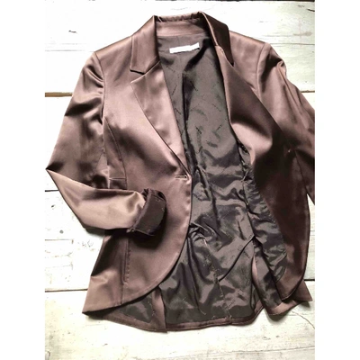 Pre-owned Pinko Brown Cotton Jacket