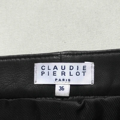 Pre-owned Claudie Pierlot Ss19 Leather Mini Skirt In Black