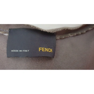 Pre-owned Fendi Grey Silk  Top
