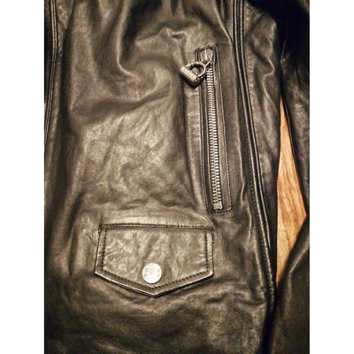 Pre-owned Les Éclaires Leather Biker Jacket In Black