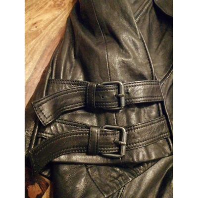 Pre-owned Les Éclaires Leather Biker Jacket In Black