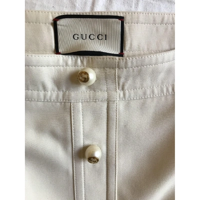 Pre-owned Gucci Silk Mid-length Skirt In White