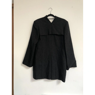 Pre-owned Theyskens' Theory Wool Coat In Anthracite