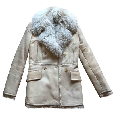 Pre-owned Gucci Beige Shearling Coat