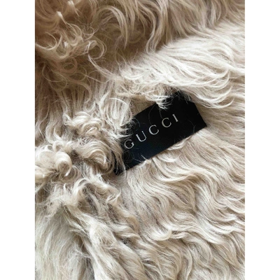 Pre-owned Gucci Beige Shearling Coat