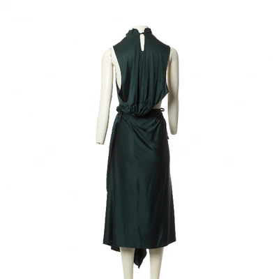 Pre-owned Vetements Silk Mid-length Dress In Khaki