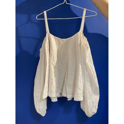 Pre-owned Anna October White Cotton Top
