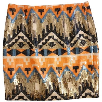 Pre-owned Dry Lake Glitter Mini Skirt In Metallic