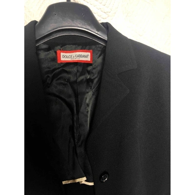 Pre-owned Dolce & Gabbana Wool Trench Coat In Black