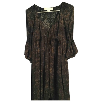 Pre-owned Stella Mccartney Silk Mid-length Dress In Brown