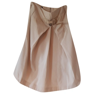 Pre-owned Ferragamo Beige Cotton Skirt