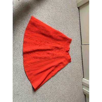 Pre-owned Reiss Mid-length Skirt In Orange