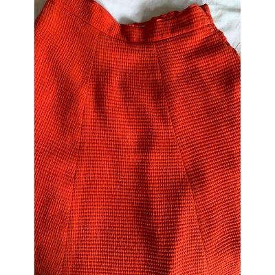 Pre-owned Reiss Mid-length Skirt In Orange
