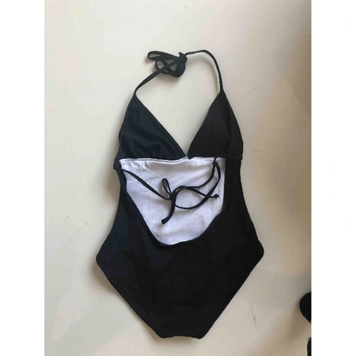 Pre-owned Lacoste One-piece Swimsuit In Black
