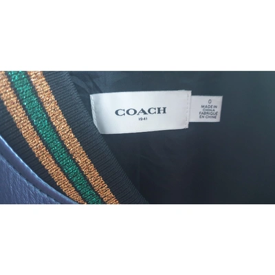 Pre-owned Coach Blue Leather Jacket