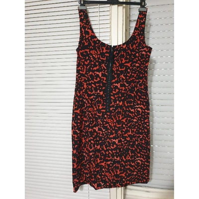Pre-owned Ann Taylor Silk Mid-length Dress In Red