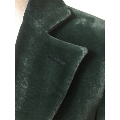 Pre-owned Emporio Armani Velvet Blazer In Green
