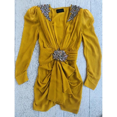 Pre-owned Dundas Mini Dress In Yellow