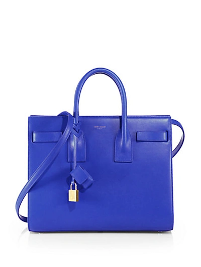 Saint Laurent Nano Sac De Jour Souple Bag In Royal Blue Grained Leather In Royal-blue