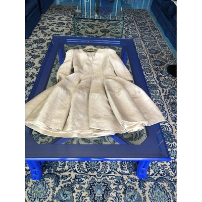 Pre-owned Alexander Mcqueen Silk Mid-length Dress In Gold