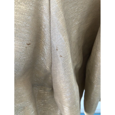 Pre-owned Alexander Mcqueen Silk Mid-length Dress In Gold