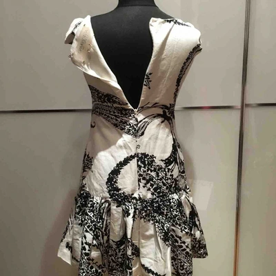 Pre-owned Giambattista Valli Silk Mini Dress In Ecru