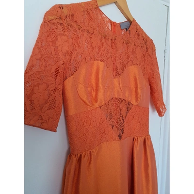Pre-owned Mulberry Silk Mid-length Dress In Orange