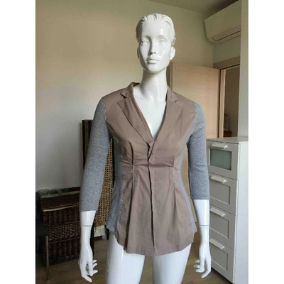 Pre-owned Fabiana Filippi Grey Cotton Top