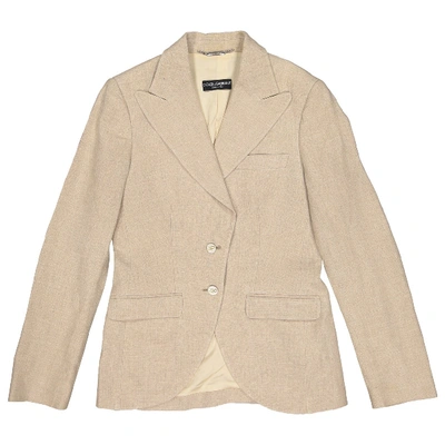 Pre-owned Dolce & Gabbana Linen Blazer In Beige