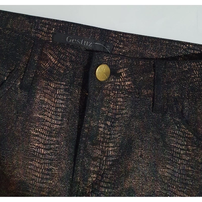 Pre-owned Gestuz Linen Mini Skirt In Brown