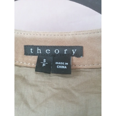 Pre-owned Theory Beige Leather Jacket