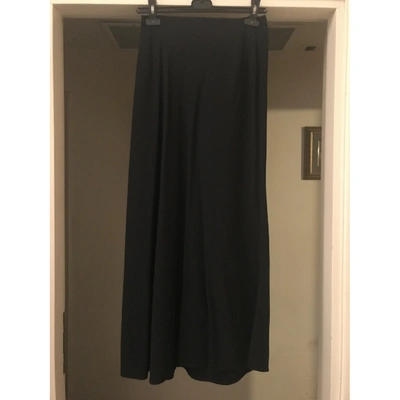 Pre-owned Yohji Yamamoto Wool Maxi Skirt In Black