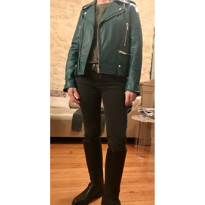 Pre-owned Golden Goose Green Leather Jackets
