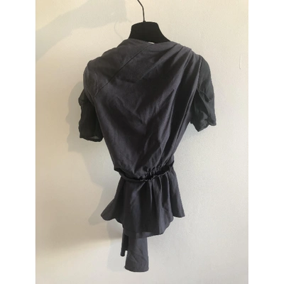 Pre-owned Costume National Wool Blouse In Anthracite