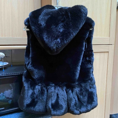 Pre-owned Dry Lake Black Faux Fur Coat