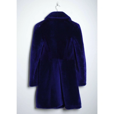 Pre-owned Alexander Mcqueen Purple Shearling Coat