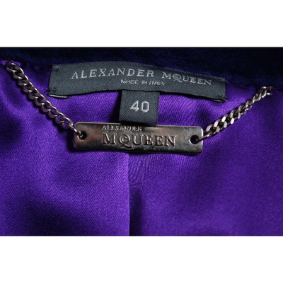Pre-owned Alexander Mcqueen Purple Shearling Coat