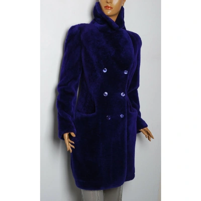 Pre-owned Alexander Mcqueen Purple Shearling Coat