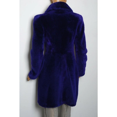 Pre-owned Alexander Mcqueen Purple Shearling Coat