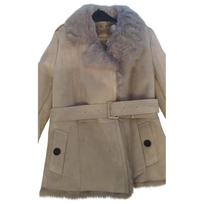 Pre-owned Burberry Beige Shearling Coat