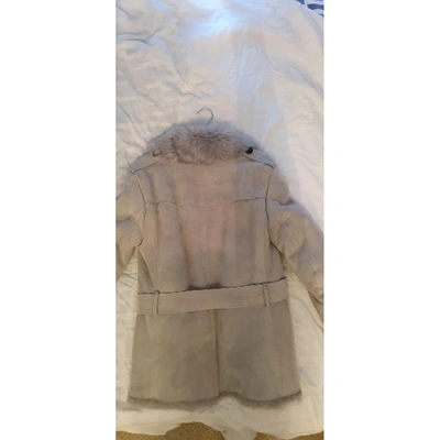 Pre-owned Burberry Beige Shearling Coat