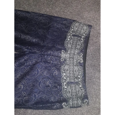 Pre-owned Balenciaga Silk Slim Pants In Blue