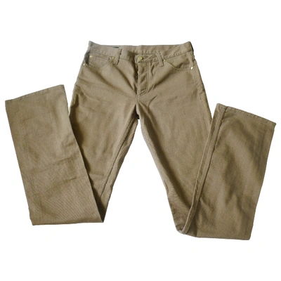Pre-owned Gucci Straight Jeans In Khaki