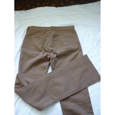 Pre-owned Gucci Straight Jeans In Khaki