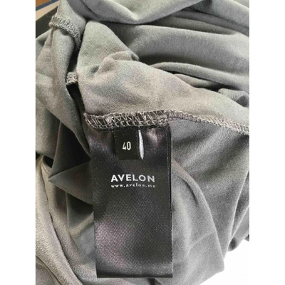 Pre-owned Avelon Silk Mid-length Dress In Grey