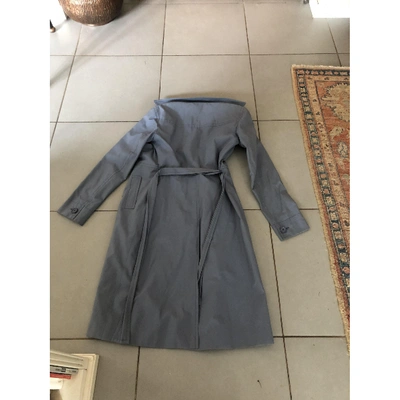 Pre-owned Prada Navy Cotton Trench Coat