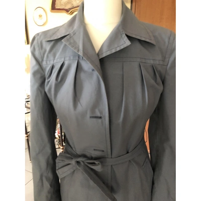 Pre-owned Prada Navy Cotton Trench Coat