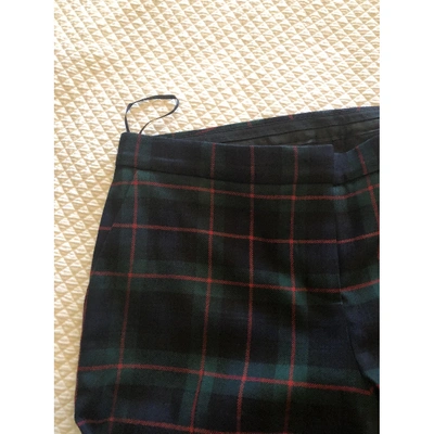 Pre-owned Burberry Blue Wool Trousers