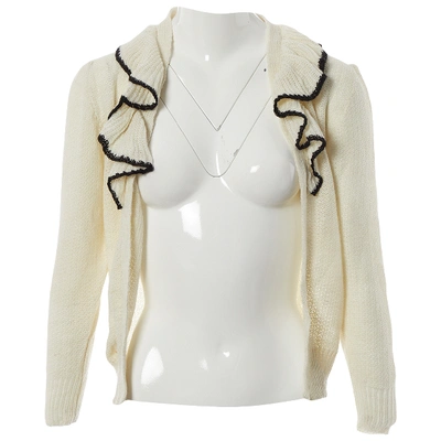 Pre-owned Rodarte Wool Cardigan In Ecru