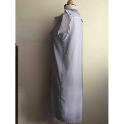 Pre-owned Maison Margiela Silk Mini Dress In Grey